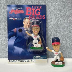 Omar Vizquel Indians Little Big Heads Figurine Set SGA Verizon w Box